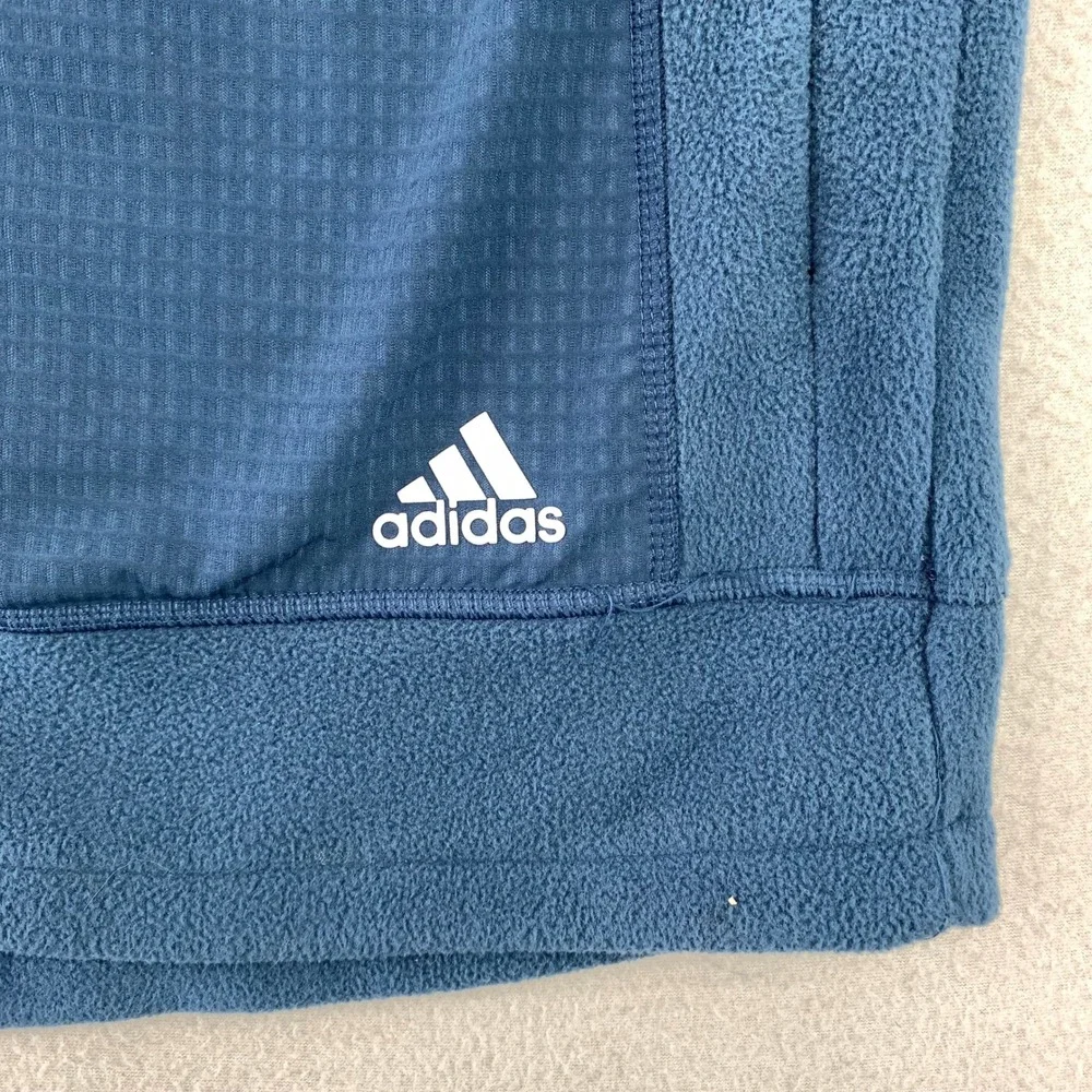 Adidas Terrex Fleece Hooded Vest Mens 2XL Blue Full Zip Outdoor Activewear